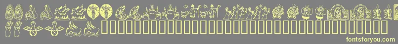KrChristmasDings2004Four Font – Yellow Fonts on Gray Background