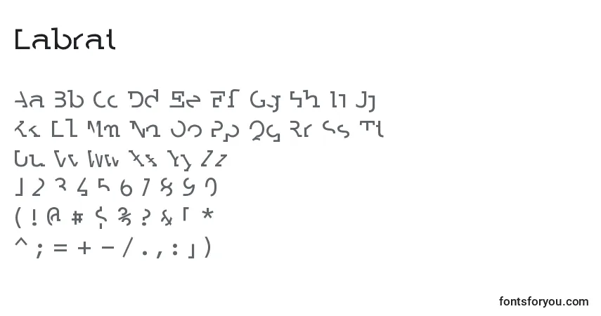 Шрифт Labrat – алфавит, цифры, специальные символы