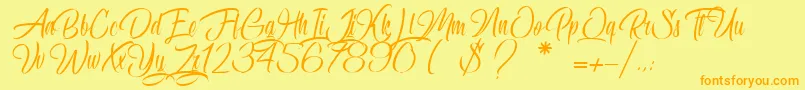 ConfidentialDocument Font – Orange Fonts on Yellow Background