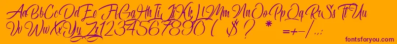 ConfidentialDocument Font – Purple Fonts on Orange Background