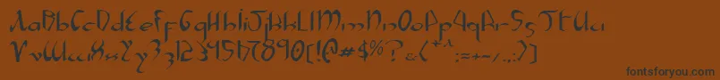 フォントXaphanExpanded – 黒い文字が茶色の背景にあります