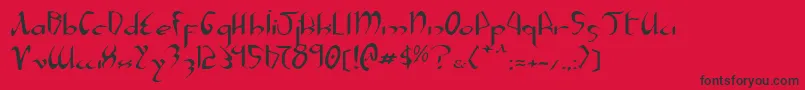 フォントXaphanExpanded – 赤い背景に黒い文字