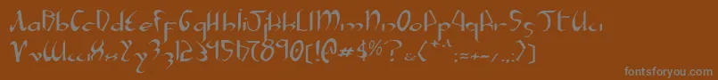 フォントXaphanExpanded – 茶色の背景に灰色の文字