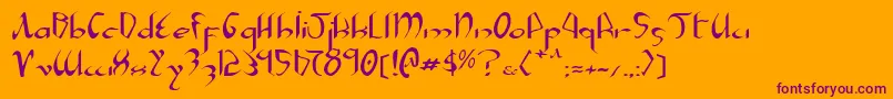 XaphanExpanded Font – Purple Fonts on Orange Background