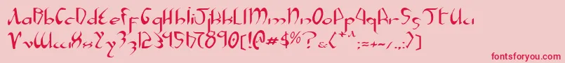 フォントXaphanExpanded – ピンクの背景に赤い文字