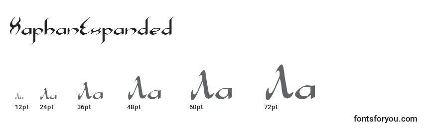 Größen der Schriftart XaphanExpanded
