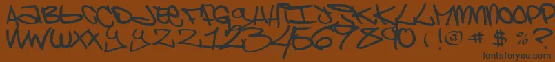 Шрифт ChaoskidsBrooklynKid – чёрные шрифты на коричневом фоне