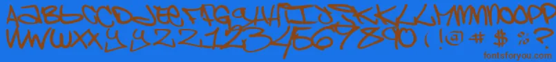 ChaoskidsBrooklynKid Font – Brown Fonts on Blue Background