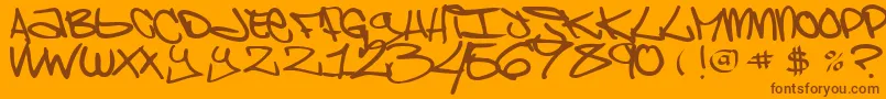 ChaoskidsBrooklynKid Font – Brown Fonts on Orange Background