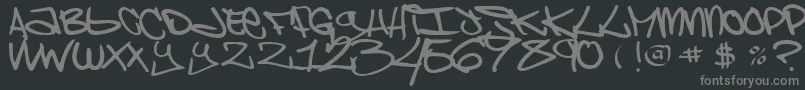 ChaoskidsBrooklynKid-fontti – harmaat kirjasimet mustalla taustalla