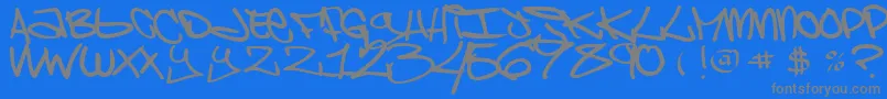 ChaoskidsBrooklynKid Font – Gray Fonts on Blue Background