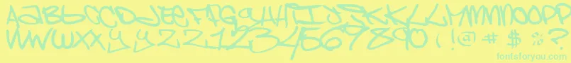 ChaoskidsBrooklynKid Font – Green Fonts on Yellow Background