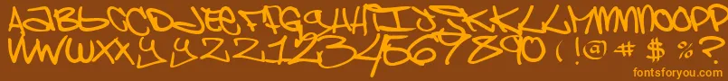 ChaoskidsBrooklynKid Font – Orange Fonts on Brown Background