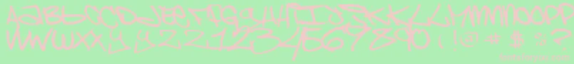 フォントChaoskidsBrooklynKid – 緑の背景にピンクのフォント