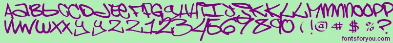 ChaoskidsBrooklynKid Font – Purple Fonts on Green Background