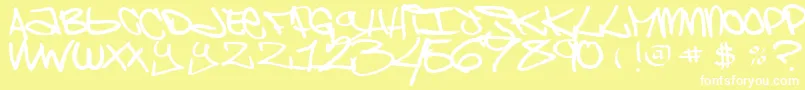 ChaoskidsBrooklynKid Font – White Fonts on Yellow Background