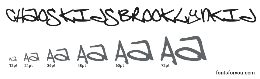 Размеры шрифта ChaoskidsBrooklynKid
