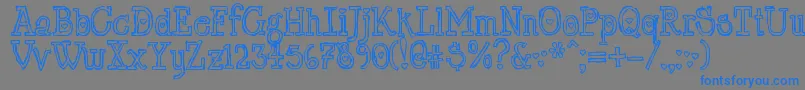 LtChickenhawk-Schriftart – Blaue Schriften auf grauem Hintergrund