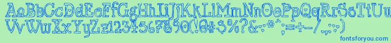 LtChickenhawk Font – Blue Fonts on Green Background