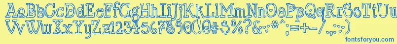 LtChickenhawk Font – Blue Fonts on Yellow Background