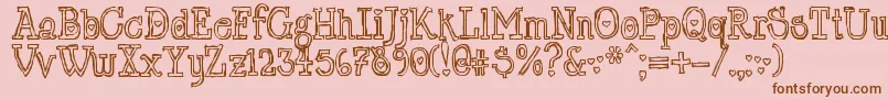 LtChickenhawk Font – Brown Fonts on Pink Background