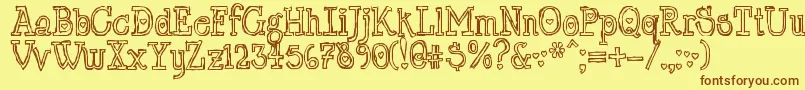 LtChickenhawk Font – Brown Fonts on Yellow Background