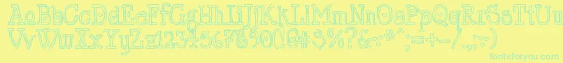 LtChickenhawk Font – Green Fonts on Yellow Background