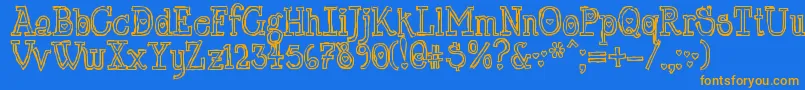 LtChickenhawk Font – Orange Fonts on Blue Background