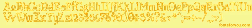 LtChickenhawk Font – Orange Fonts on Yellow Background