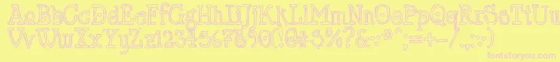 LtChickenhawk Font – Pink Fonts on Yellow Background