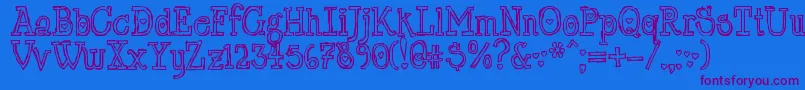 LtChickenhawk Font – Purple Fonts on Blue Background