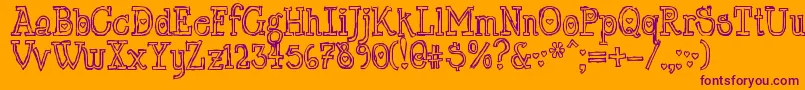 LtChickenhawk Font – Purple Fonts on Orange Background