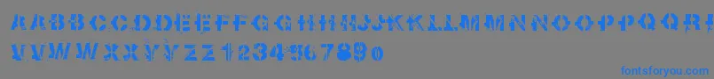 フォントSootbreak – 灰色の背景に青い文字