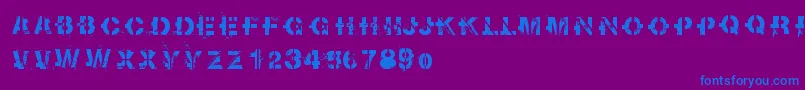 Sootbreak Font – Blue Fonts on Purple Background