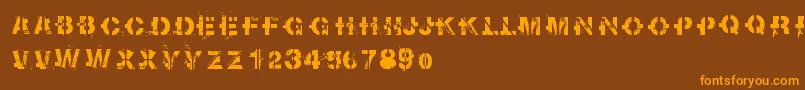 Sootbreak Font – Orange Fonts on Brown Background