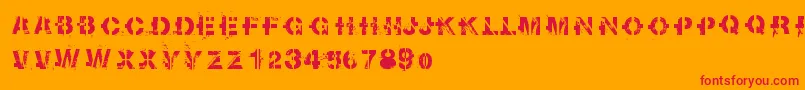 Sootbreak Font – Red Fonts on Orange Background