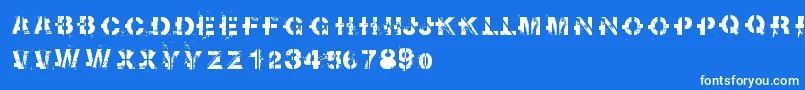 Sootbreak Font – White Fonts on Blue Background