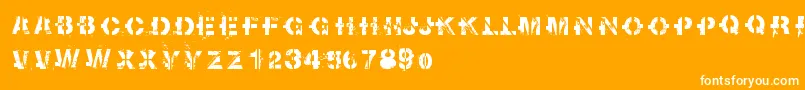 フォントSootbreak – オレンジの背景に白い文字