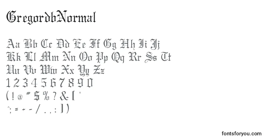 Schriftart GregordbNormal – Alphabet, Zahlen, spezielle Symbole