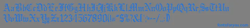 フォントGregordbNormal – 灰色の背景に青い文字