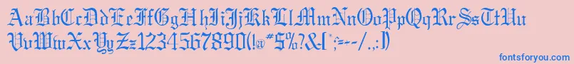 GregordbNormal Font – Blue Fonts on Pink Background