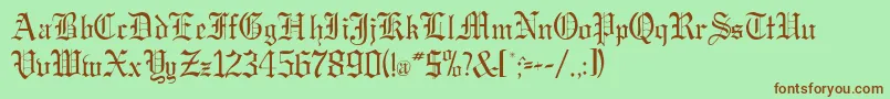 GregordbNormal Font – Brown Fonts on Green Background