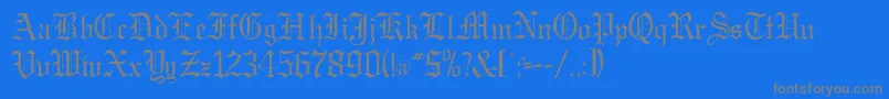 フォントGregordbNormal – 青い背景に灰色の文字