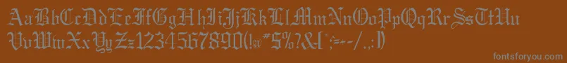 フォントGregordbNormal – 茶色の背景に灰色の文字