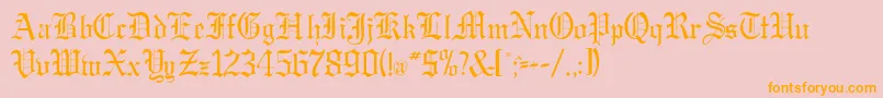 GregordbNormal Font – Orange Fonts on Pink Background