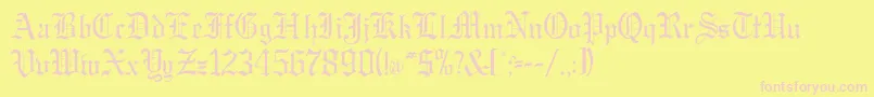 GregordbNormal Font – Pink Fonts on Yellow Background