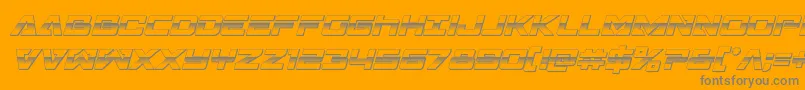 Transamericaplatital-Schriftart – Graue Schriften auf orangefarbenem Hintergrund