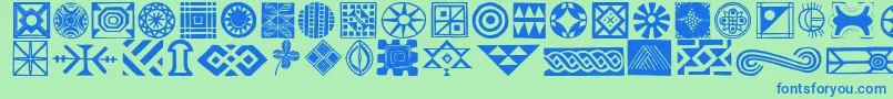 Africornone Font – Blue Fonts on Green Background