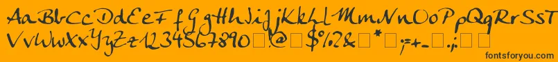 Ankecalligraph-Schriftart – Schwarze Schriften auf orangefarbenem Hintergrund