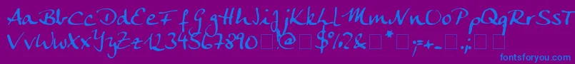 Ankecalligraph Font – Blue Fonts on Purple Background